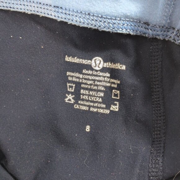 Lululemon Capris Navy Blue Flare Split Leg Drawstring Women's 8 Yoga Active - Picture 3 of 12